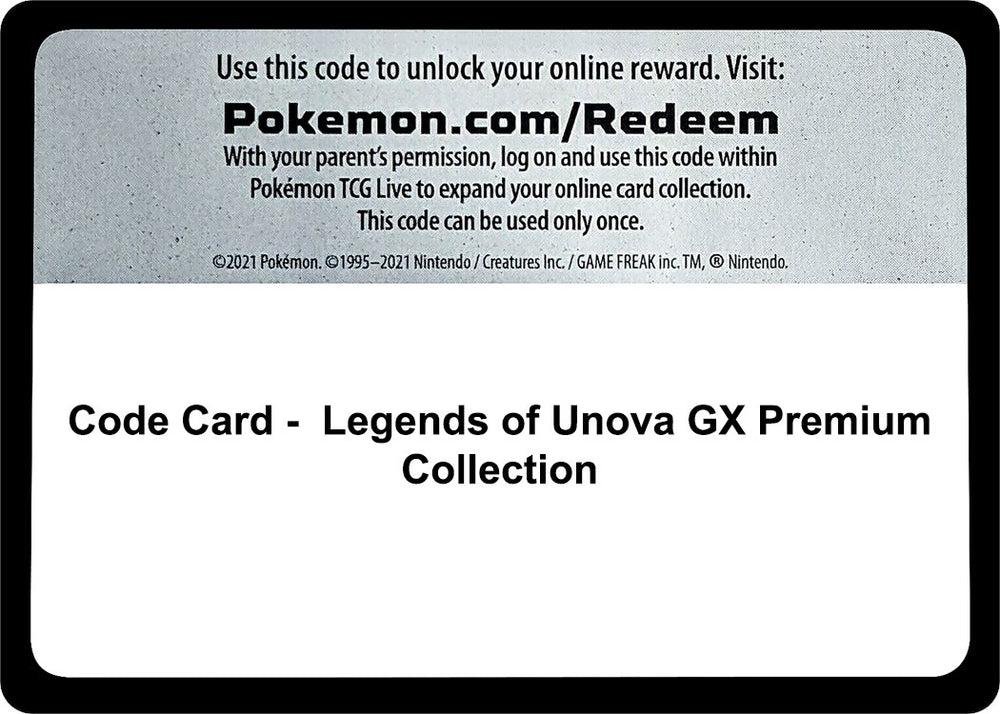 Image for Code Card - Legends of Unova GX Premium Collection - Pokemon