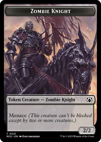 Image for Zombie Knight // Human Double-sided Token (21 // 6) [Commander: March of the Machine]