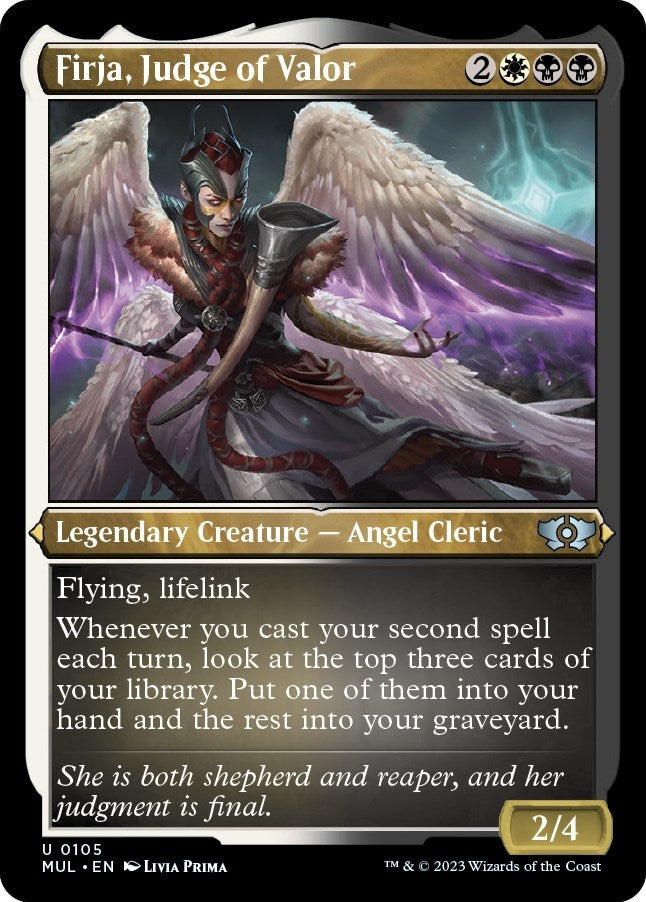 Image for Firja, Judge of Valor (Foil Etched) (105) [March of the Machine: Multiverse Legends]