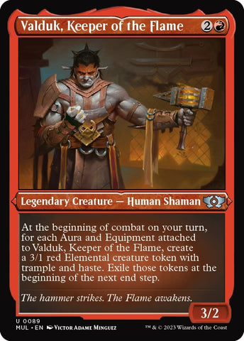 Image for Valduk, Keeper of the Flame (Foil Etched) (89) [March of the Machine: Multiverse Legends]