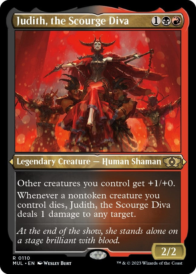 Image for Judith, the Scourge Diva (Foil Etched) (110) [March of the Machine: Multiverse Legends]