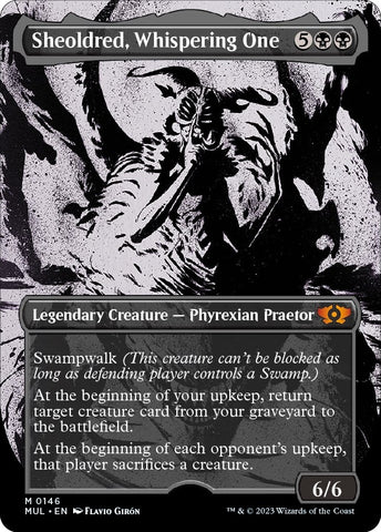 Image for Sheoldred, Whispering One (Halo Foil) (146) [March of the Machine: Multiverse Legends]