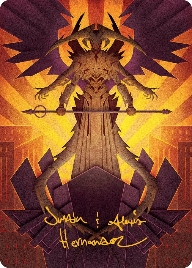 Image for Atraxa, Praetors' Voice Art Card (Gold-Stamped Signature) (77) [Art Series: March of the Machine]