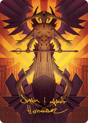 Image for Atraxa, Praetors' Voice Art Card (Gold-Stamped Signature) (77) [Art Series: March of the Machine]