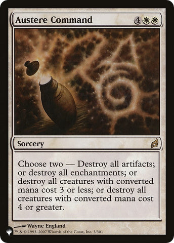 Image for Austere Command (LRW) (3) [The List Reprints]