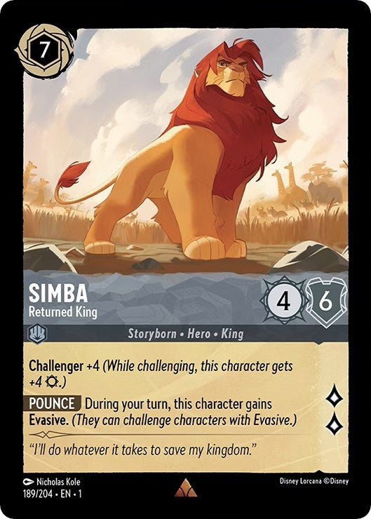 Image for Simba - Returned King (189/204) - Disney Lorcana