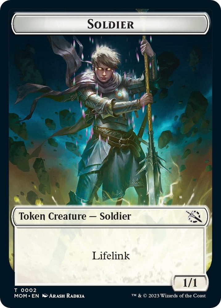 Image for Soldier // Emblem - Wrenn and Realmbreaker Double-Sided Token (2 // 23) [March of the Machine]