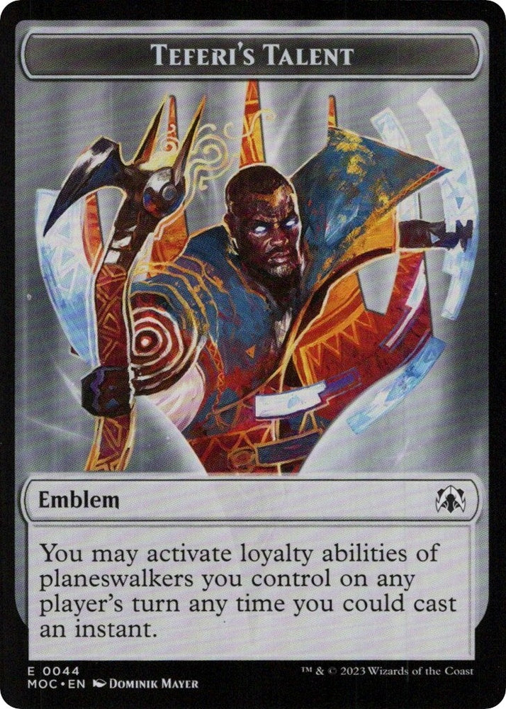 Image for Emblem - Teferi's Talent (44) [Commander: March of the Machine]