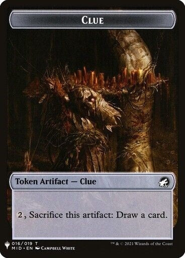 Image for Clue // Golem Double-sided Token (16 // 26) [The List Reprints]