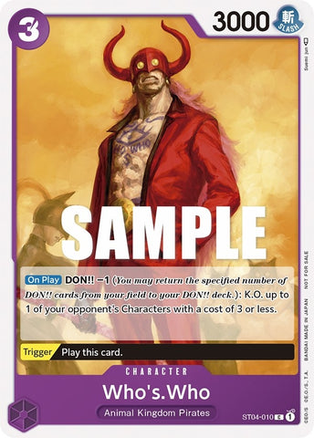 Image for Who's.Who (Tournament Pack Vol. 3) [Participant] (ST04-010) (One Piece Promotion Cards) - One Piece Card Game