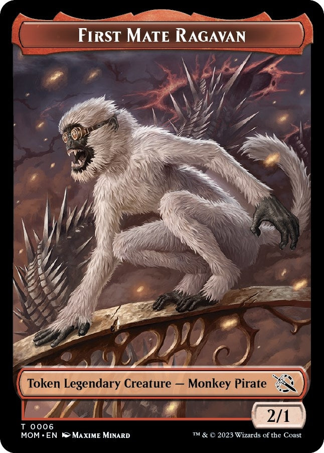 Image for First Mate Ragavan // Emblem - Teferi's Talent Double-Sided Token (6 // 44) [Commander: March of the Machine]
