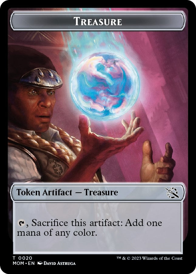 Image for Treasure (0020) // Emblem - Teferi Akosa of Zhalfir Double-Sided Token (20 // 22) [March of the Machine]