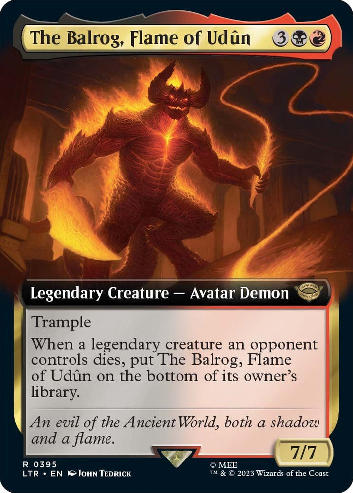 Image for The Balrog, Flame of Udun (Extended Art) (395) [Universes Beyond: The Lord of the Rings: Tales of Middle-earth]