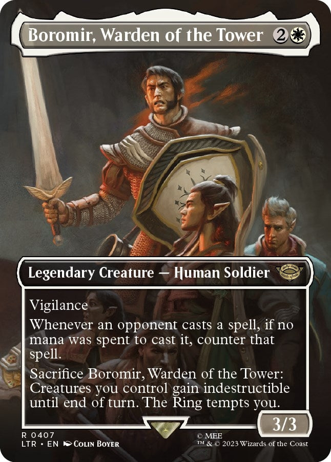 Image for Boromir, Warden of the Tower (Borderless) (407) [Universes Beyond: The Lord of the Rings: Tales of Middle-earth]