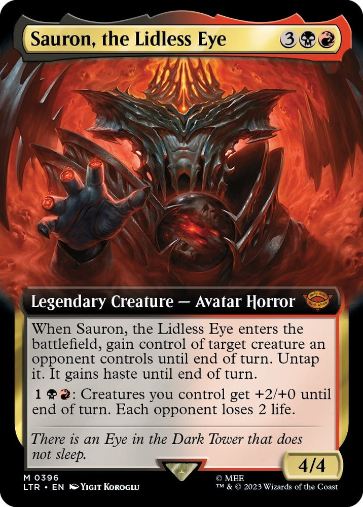 Image for Sauron, the Lidless Eye (Extended Art) (396) [Universes Beyond: The Lord of the Rings: Tales of Middle-earth]
