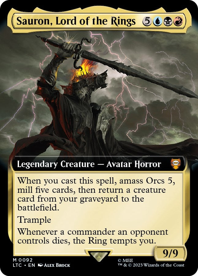 Image for Sauron, Lord of the Rings (Extended Art) (92) [Commander: The Lord of the Rings: Tales of Middle-earth]
