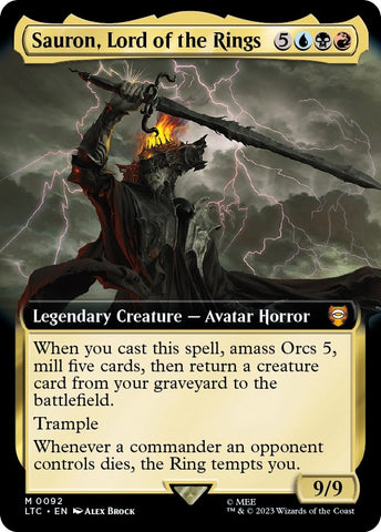 Image for Sauron, Lord of the Rings (Extended Art) (92) [Commander: The Lord of the Rings: Tales of Middle-earth]