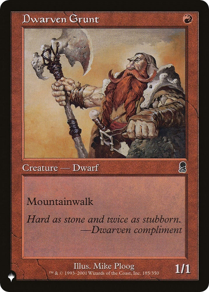 Image for Dwarven Grunt (185) [The List Reprints]