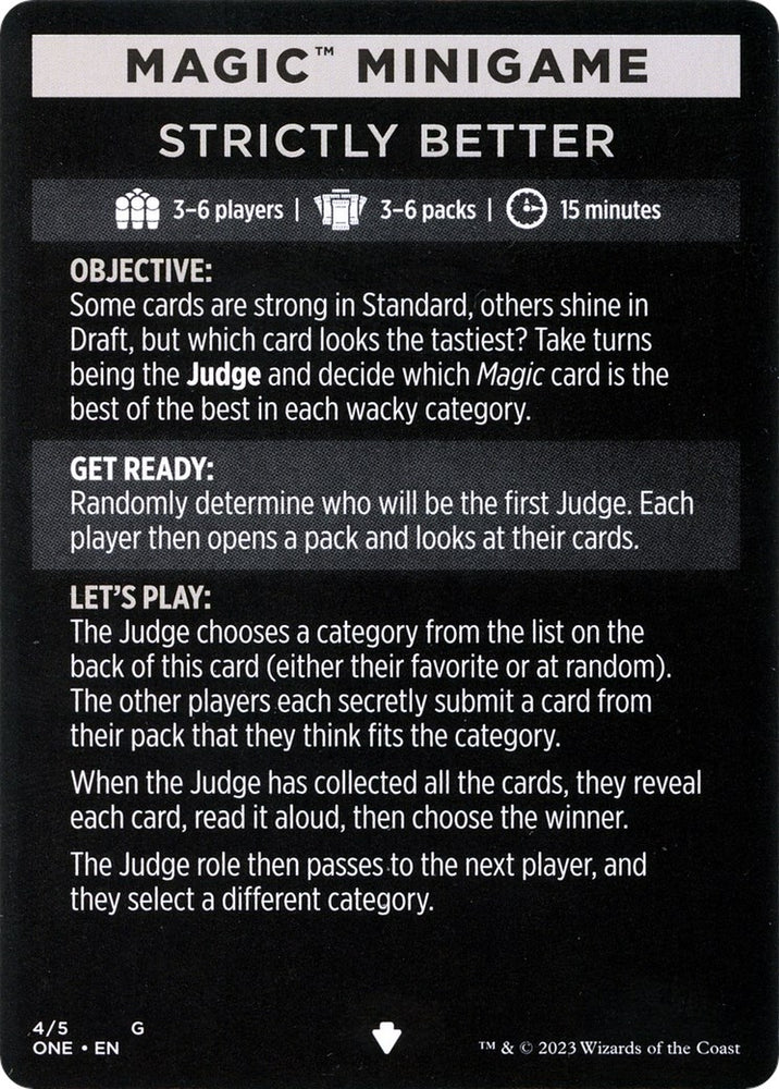 Image for Magic Minigame: Strictly Better (4) [Phyrexia: All Will Be One]