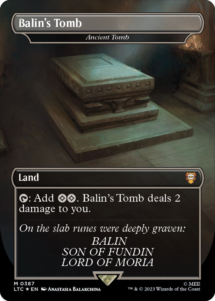 Image for Balin's Tomb - Ancient Tomb (Surge Foil) (387) [Commander: The Lord of the Rings: Tales of Middle-earth]