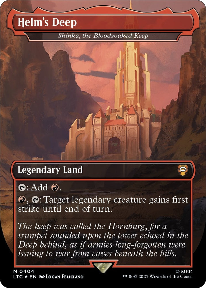 Image for Helm's Deep - Shinka, the Bloodsoaked Keep (Surge Foil) (404) [Commander: The Lord of the Rings: Tales of Middle-earth]