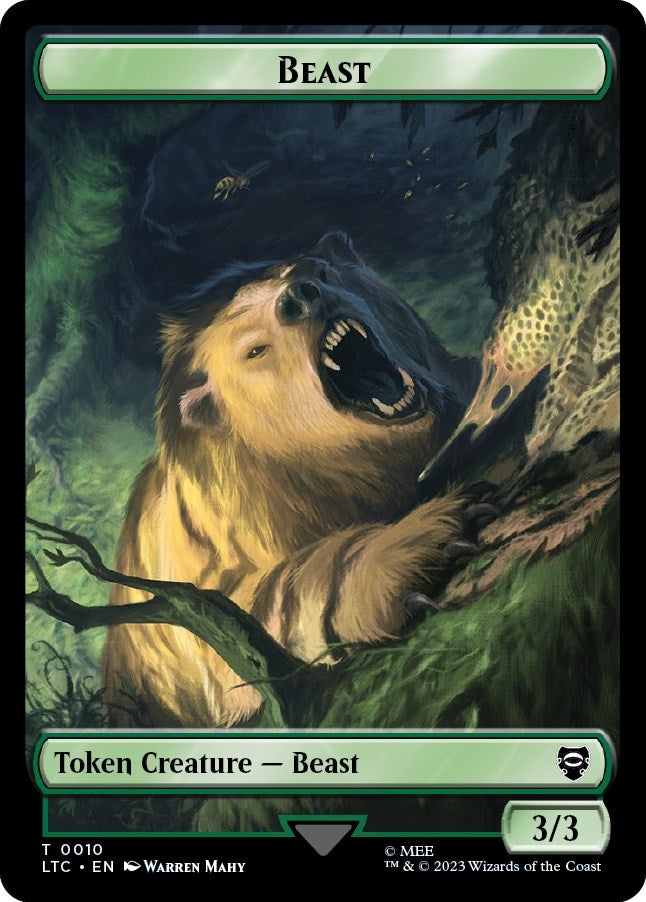 Image for Beast // Treefolk Double-Sided Token (10//13) [Commander: The Lord of the Rings: Tales of Middle-earth]