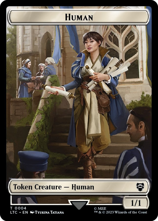 Image for Human // Human Soldier (0002) Double-Sided Token (4 // 2) [Commander: The Lord of the Rings: Tales of Middle-earth]