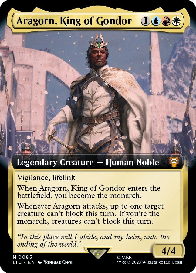 Image for Aragorn, King of Gondor (Extended Art) (85) [Commander: The Lord of the Rings: Tales of Middle-earth]