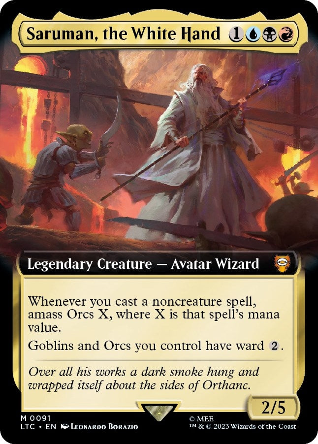 Image for Saruman, the White Hand (Extended Art) (91) [Commander: The Lord of the Rings: Tales of Middle-earth]