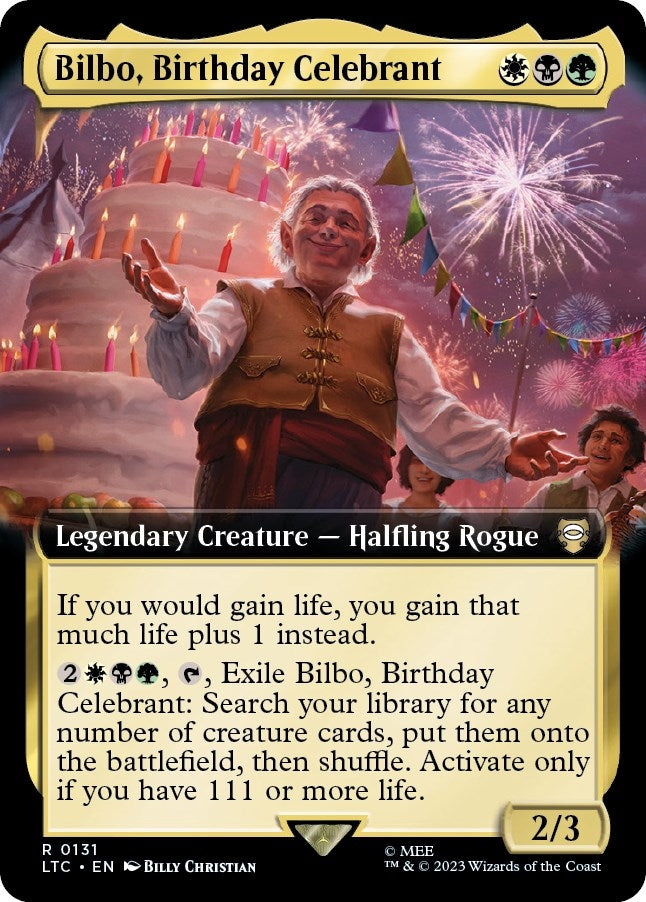 Image for Bilbo, Birthday Celebrant (Extended Art) (131) [Commander: The Lord of the Rings: Tales of Middle-earth]