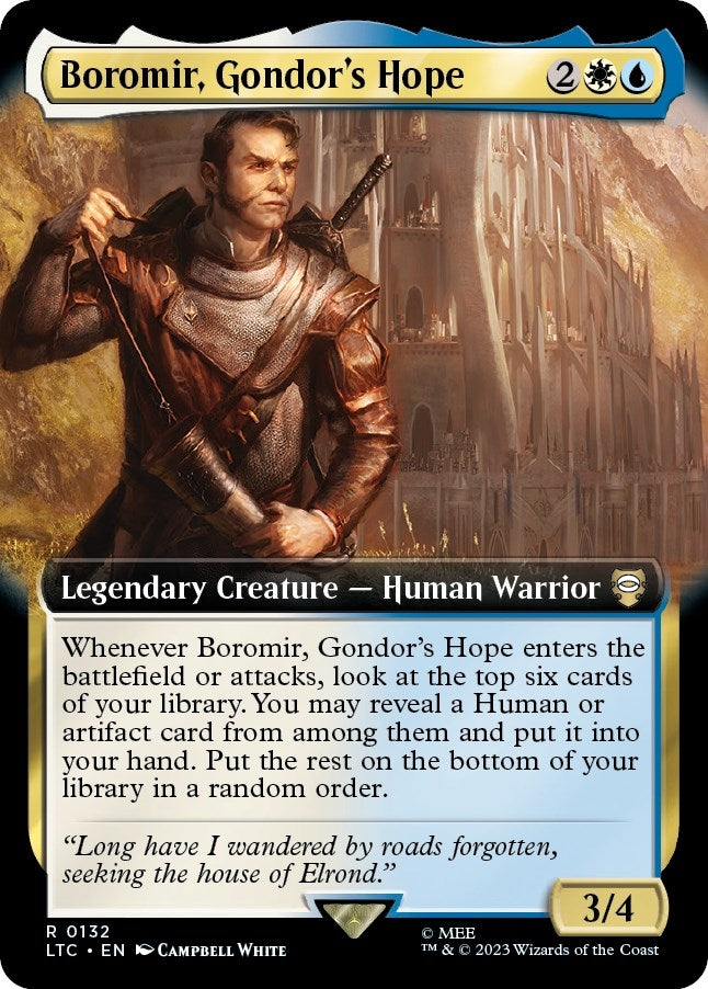 Image for Boromir, Gondor's Hope (Extended Art) (132) [Commander: The Lord of the Rings: Tales of Middle-earth]