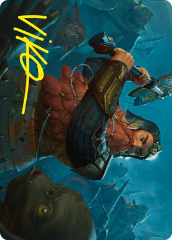 Image for Gimli, Counter of Kills Art Card (10/81) (Gold-Stamped Signature) (10) [Art Series: Universes Beyond: The Lord of the Rings: Tales of Middle-earth]