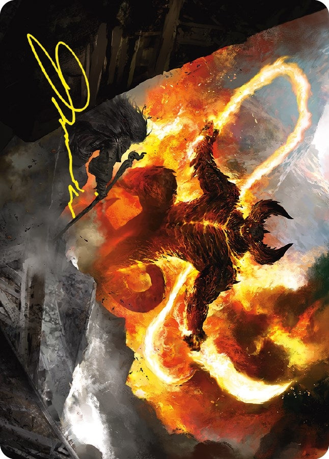 Image for The Balrog, Flame of Udun Art Card (Gold-Stamped Signature) (36) [Art Series: Universes Beyond: The Lord of the Rings: Tales of Middle-earth]