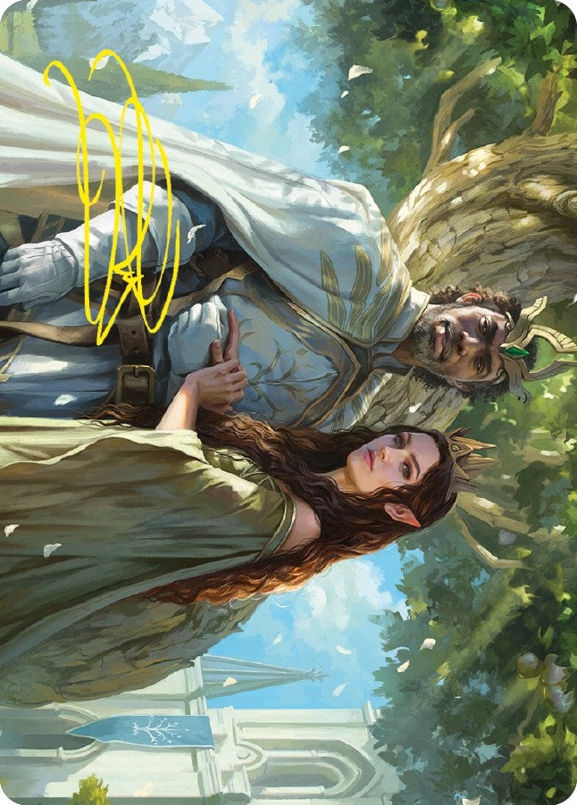 Image for Aragorn and Arwen, Wed Art Card (Gold-Stamped Signature) (33) [Art Series: Universes Beyond: The Lord of the Rings: Tales of Middle-earth]