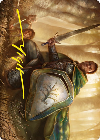 Image for Boromir, Warden of the Tower Art Card (Gold-Stamped Signature) (1) [Art Series: Universes Beyond: The Lord of the Rings: Tales of Middle-earth]