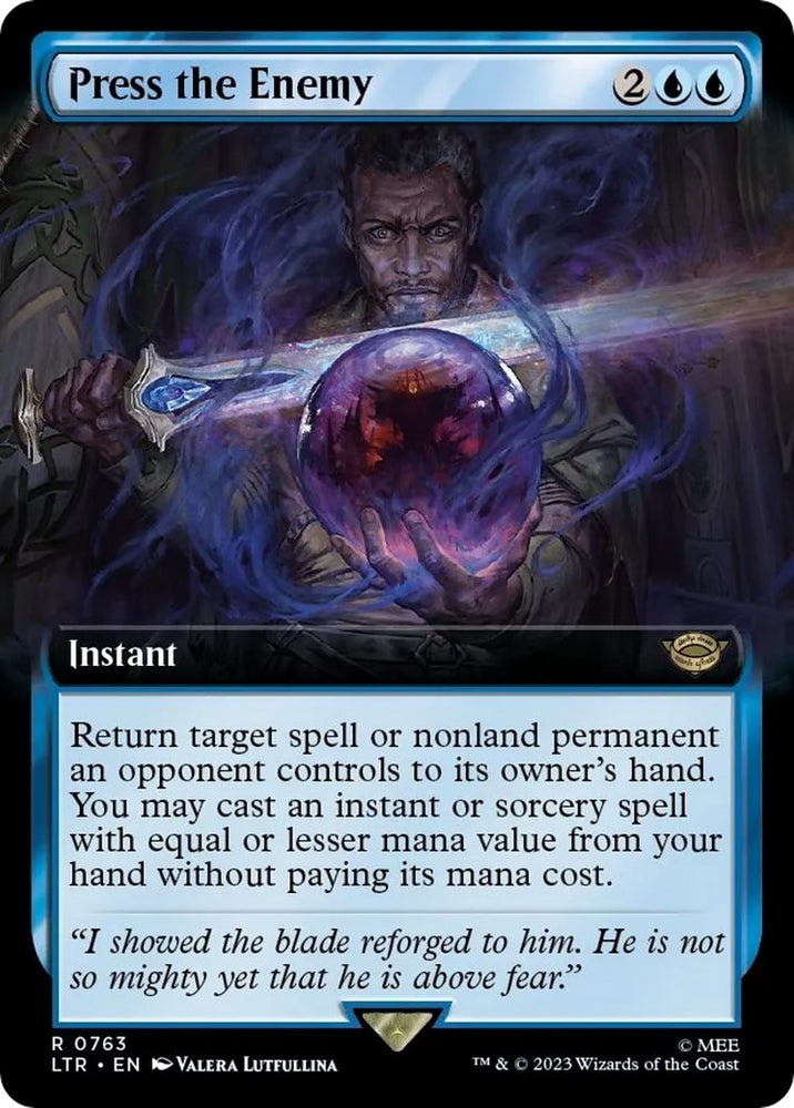 Image for Press the Enemy (Extended Art) (Surge Foil) (763) [Universes Beyond: The Lord of the Rings: Tales of Middle-earth]