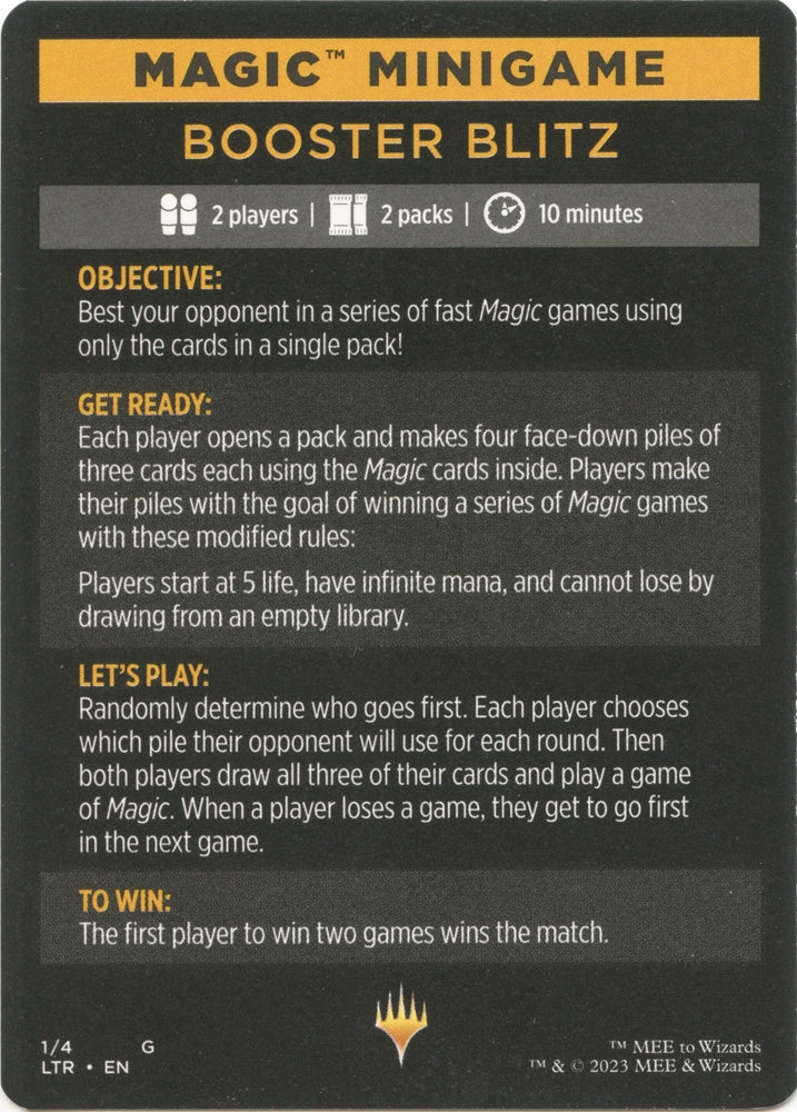 Image for Magic Minigame: Booster Blitz (1) [Universes Beyond: The Lord of the Rings: Tales of Middle-earth]
