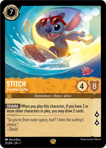 Image for Stitch - Carefree Surfer (21/204) - Disney Lorcana