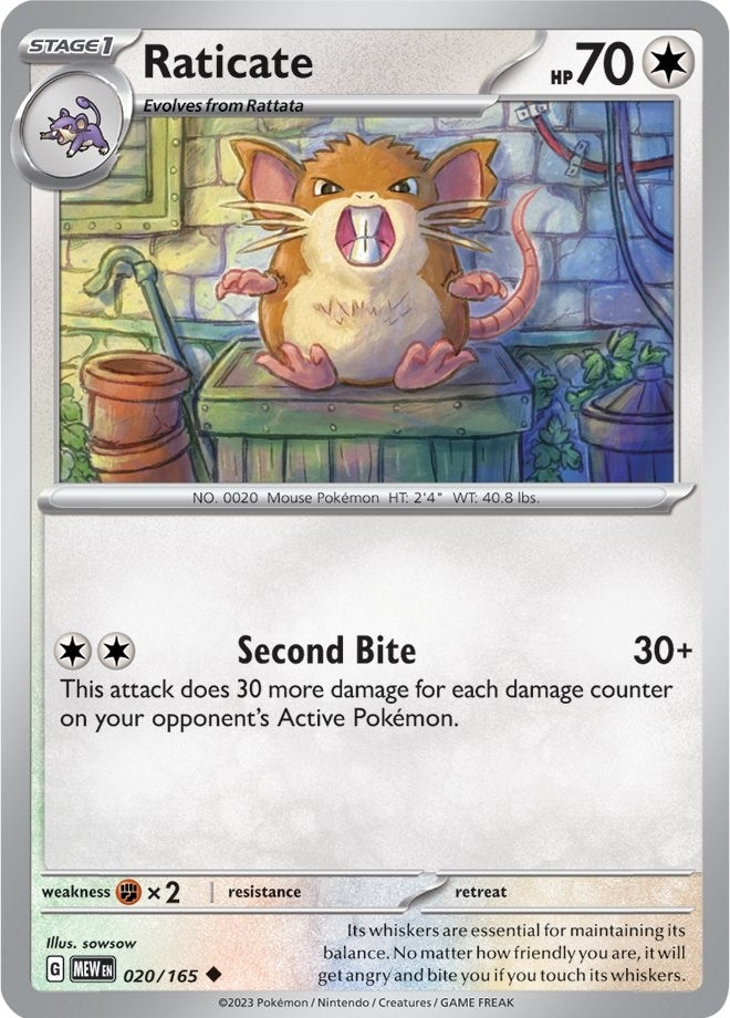 Image for Raticate (020/165) - Pokemon