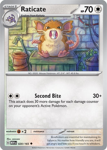 Image for Raticate (020/165) - Pokemon