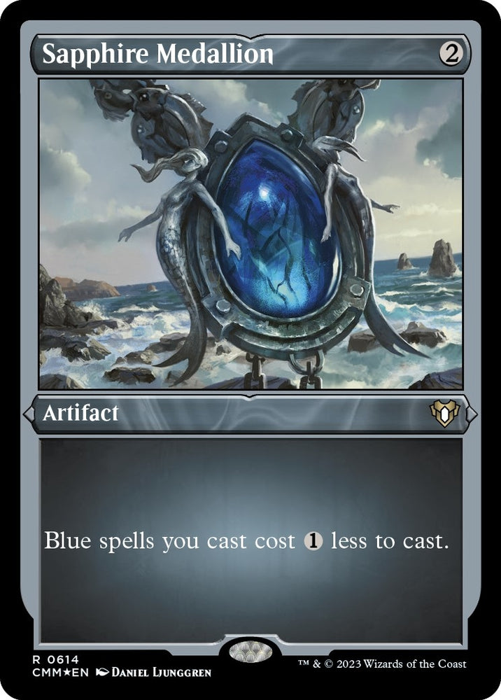 Image for Sapphire Medallion (Foil Etched) (614) [Commander Masters]