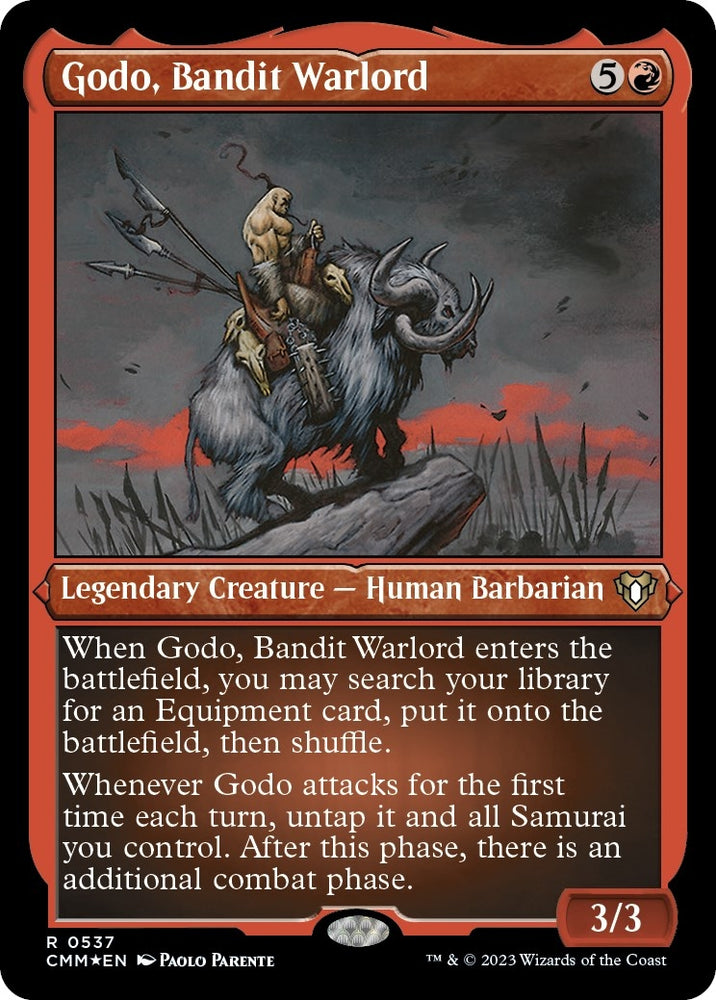 Image for Godo, Bandit Warlord (Foil Etched) (537) [Commander Masters]