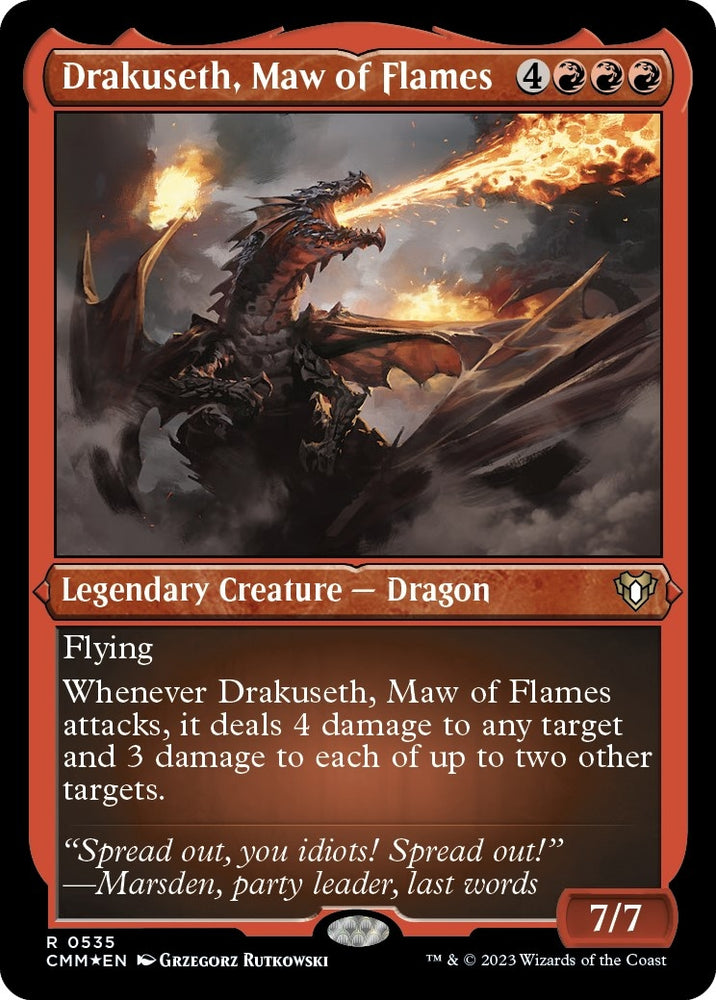 Image for Drakuseth, Maw of Flames (Foil Etched) (535) [Commander Masters]