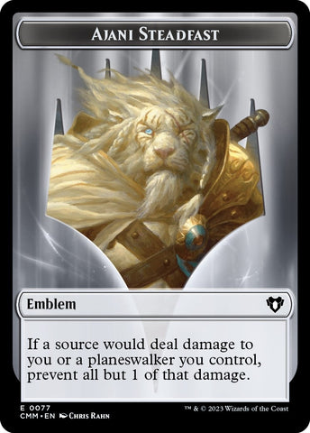 Image for Emblem - Ajani Steadfast // Wizard Double-Sided Token (77 // 71) [Commander Masters]