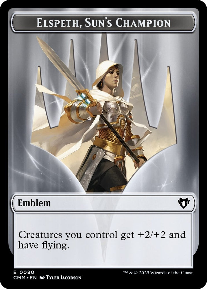 Image for Emblem - Elspeth, Sun's Champion // Copy (0055) Double-Sided Token (80 // 55) [Commander Masters]