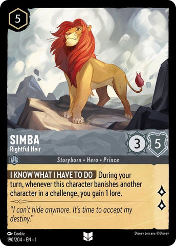 Image for Simba - Rightful Heir (190/204) - Disney Lorcana
