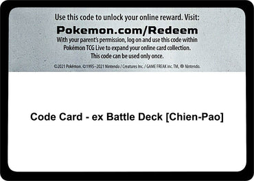 Image for Code Card - ex Battle Deck [Chien-Pao] - Pokemon