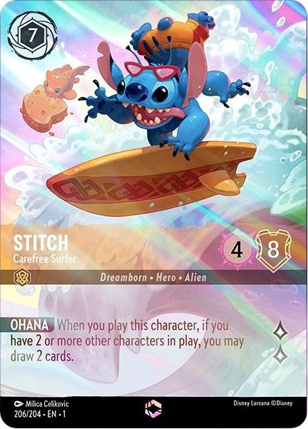 Image for Stitch - Carefree Surfer (Enchanted) (206/204) - Disney Lorcana