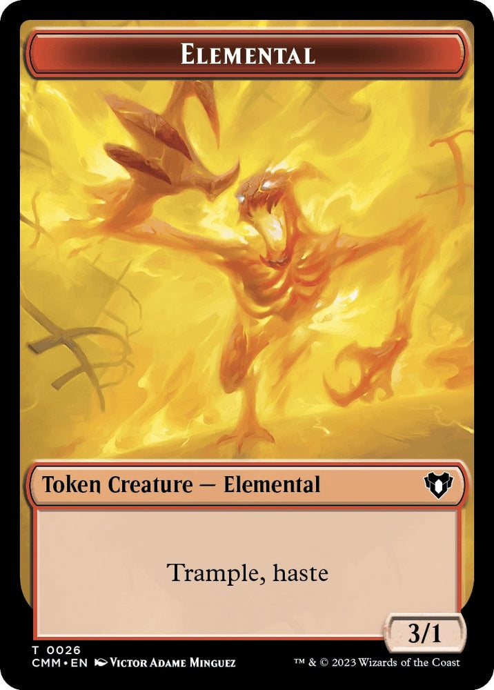 Image for Elemental (0026) // Dwarf Berserker Double-Sided Token (26 // 23) [Commander Masters]
