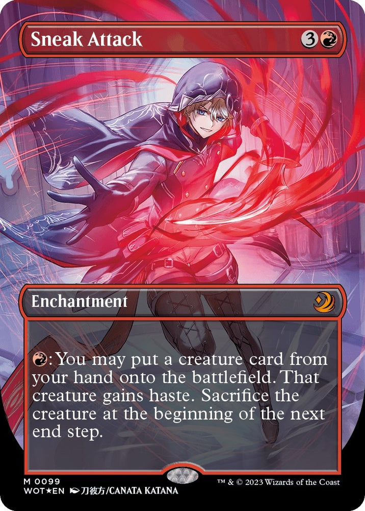 Image for Sneak Attack (Anime Borderless) (Confetti Foil) (99) [Wilds of Eldraine: Enchanting Tales]